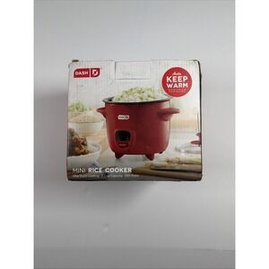 Dash 2-Cup Mini Rice Cooker Red One Touch Cooking 200 Watts